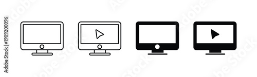 computer icon. computer monitor vector set