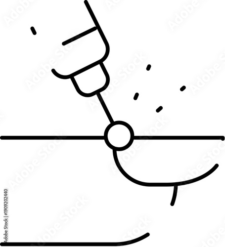 Hand holding a laser device performing a dermatological procedure, focusing on removing a skin abnormality or mole from human skin, representing cosmetic medicine and healthcare advancements