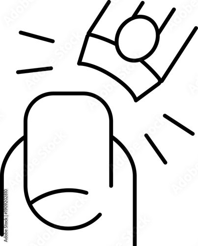 Fingernail receiving treatment for gel polish or nail extension, utilizing a uv or led lamp to cure the applied product during a cosmetic manicure process in a beauty salon