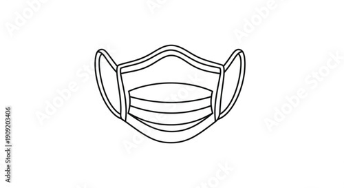 Face mask illustration for protection and safety measures in public places and healthcare settings