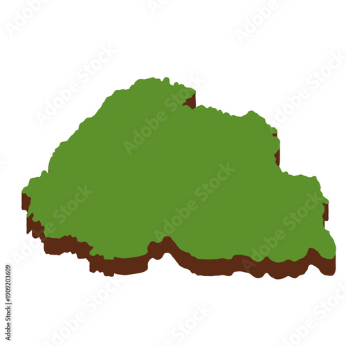 3D Green Map of the bhutan with transparent image for travel book, poster, business,	