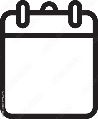 Simple, minimalist calendar icon in graphic style. Ideal for applications such as business and scheduling.