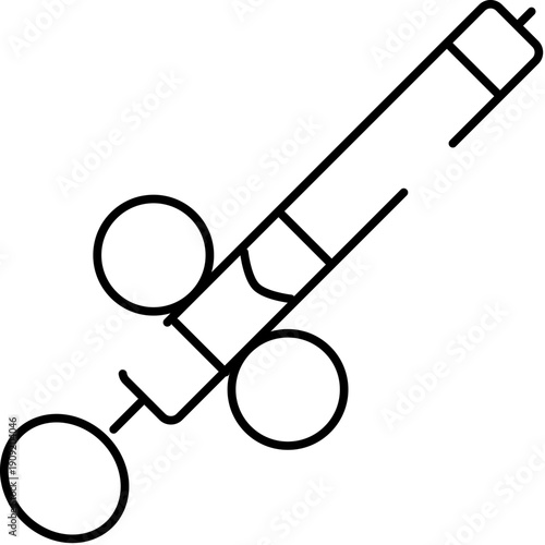 Dental carpule syringe icon depicting local anesthetic injection for dental procedures, pain management and numbing in oral surgery, dentistry and stomatology settings