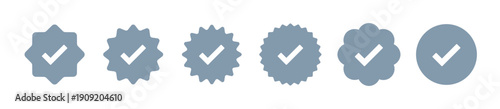 Set of Verified Tick Badges and Icons.