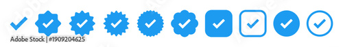 Set of Verified Tick Badges and Icons.