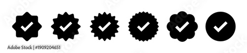 Set of Verified Tick Badges and Icons.