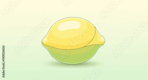 A brightly colored cartoon lemon rests in the center of a soft green gradient