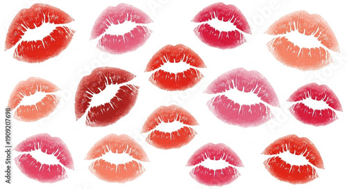 Lipstick Kiss Marks Pattern Vector Illustration