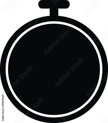 Single black stopwatch with the entire circle filled indicating full time completion or zero