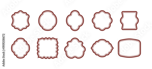 Vector set of design elements and illustrations in simple linear style - vintage retro logo design elements and frames for social media stories and posts