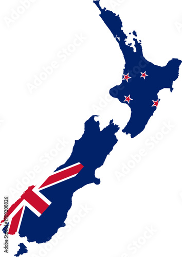 Foto New Zealand map flag