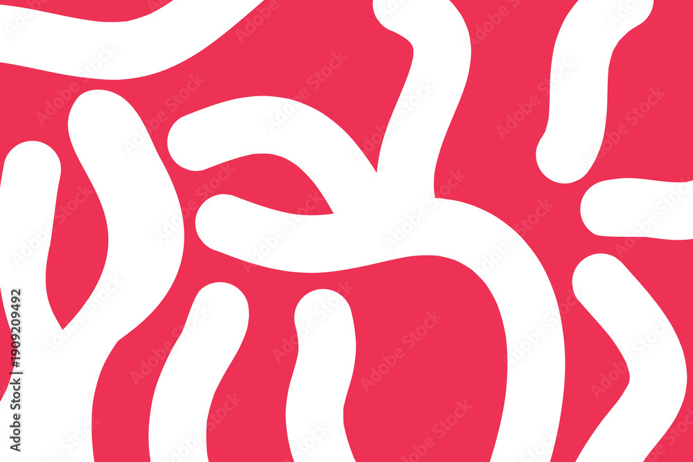 Obraz premium Abstract Black Organic Shapes on Pink Background