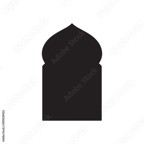 Traditional Islamic window shape silhouette vector flat illustration design.
