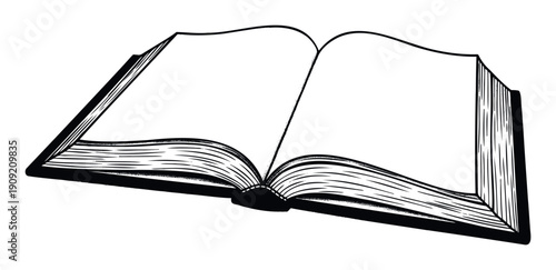 An open book with blank pages depicting knowledge and learning, useful for educational materials, literary promotions, or studyrelated visual content