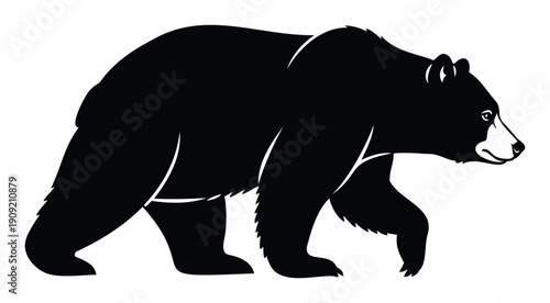 A strong walking bear outline represents wildlife strength and natural power ideal for diverse naturethemed applications and robust branding projects.