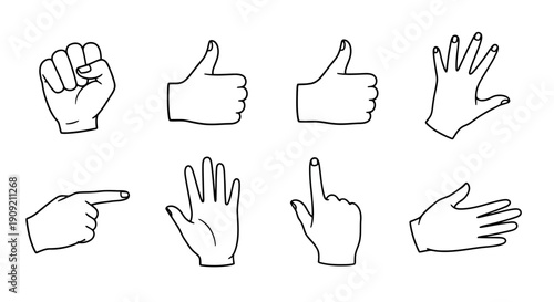 set of hand gestures