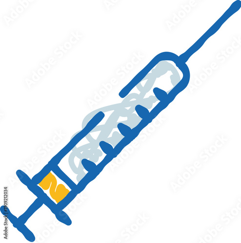 Syringe depicting medicine delivery for healthcare, vaccination, and treatment, representing a vital tool in medical procedures and disease prevention