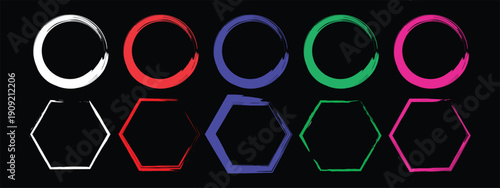 Abstract geometric design featuring a partial white hexagon on black