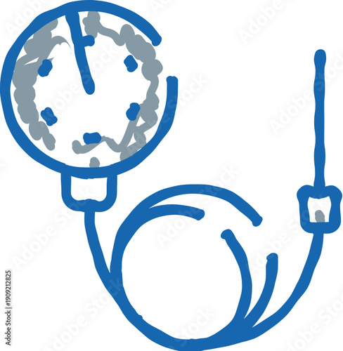 Manometer pressure gauge icon showing a measurement of pressure, often used in medical devices like sphygmomanometers for checking vital signs and health