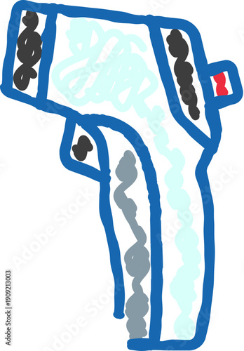 Infrared thermometer gun illustration representing health check, body scanning, and fever detection concepts during a pandemic, suitable for medical graphic design