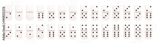  set of dominoes isolated on white backgroound 