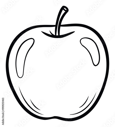 A simple black outline drawing of an apple for healthy food concepts educational materials childrens books school projects or nutritional guides