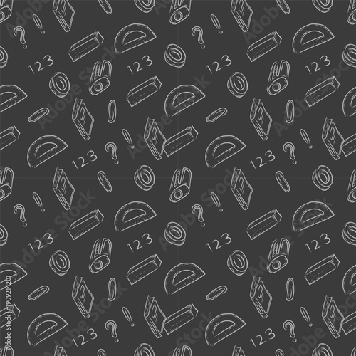 doodle education pattern. hand drawn school and education background