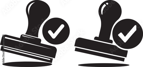 Silhouette of approved and accepted stamp symbol