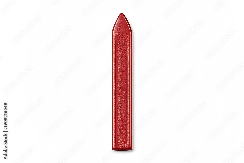 Fototapeta premium Glossy red neon pencil on gradient background for modern design