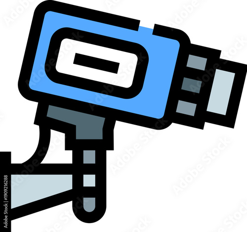 Surveillance camera icon depicting a closed circuit television system for safety, observation, and protection, essential for homes, businesses, and public spaces needing constant security