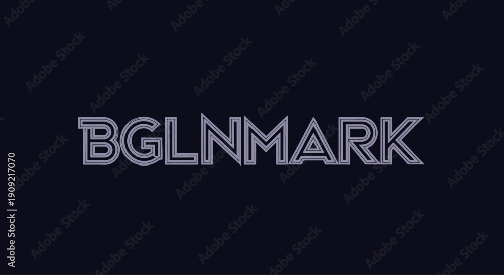Fototapeta premium Minimalistic logo design with geometric style lettering on dark background.