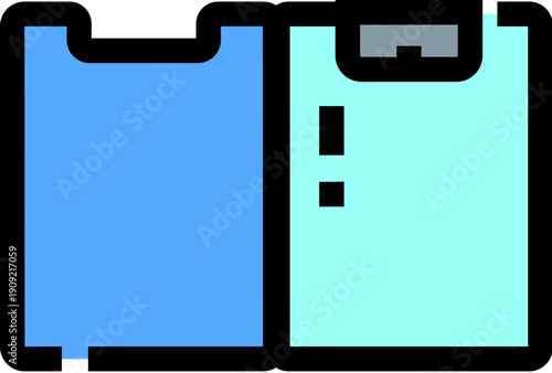 Two contrasting file folders symbolizing digital and physical information management, organization, storage and archiving for business, office or personal data access and security