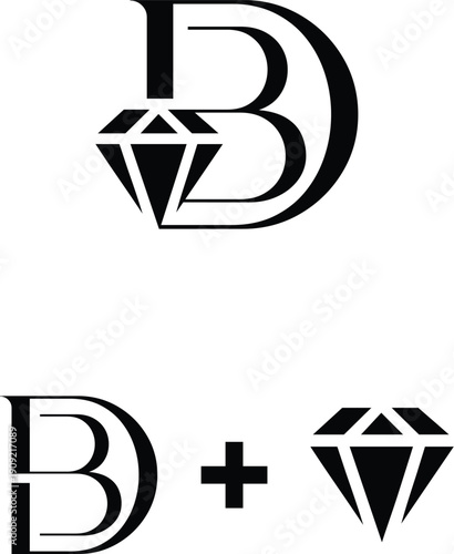 Vector BD with diamond logo