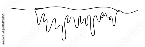 Simple fluid continuous black line abstract drawing perfect for modern graphic compositions, minimalist branding, or unique decorative elements for various uses