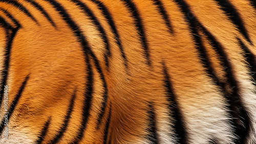 High detail tiger skin pattern texture captured in macro view showing natural stripe movement and soft fur structure ideal for wildlife inspired textile and decorative backgrounds