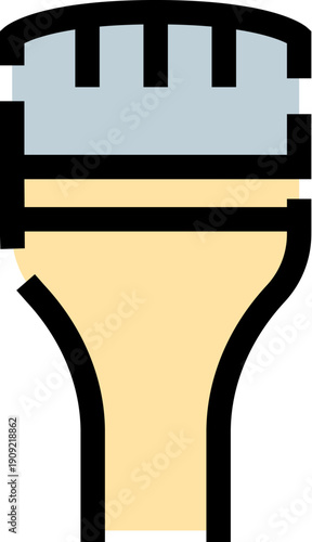 Hairbrush icon illustrating a common accessory used for beauty, styling, and daily personal care rituals, shown with a beige handle and blue head on a white background