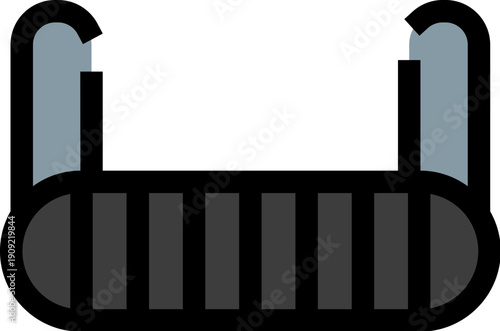 Hydraulic jack design featuring the mechanical equipment used for lifting vehicles during automotive service and repair work with space for text or overlay elements