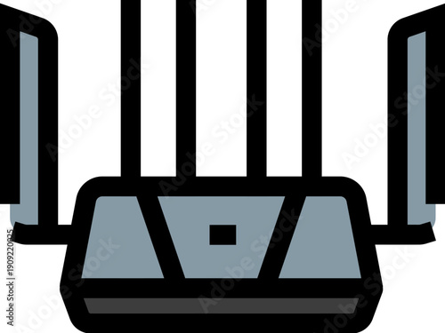 Router broadcasting wi fi signal symbolizing fast, secure wireless internet, home and office connectivity, network infrastructure, broadband access, and modern communication technology