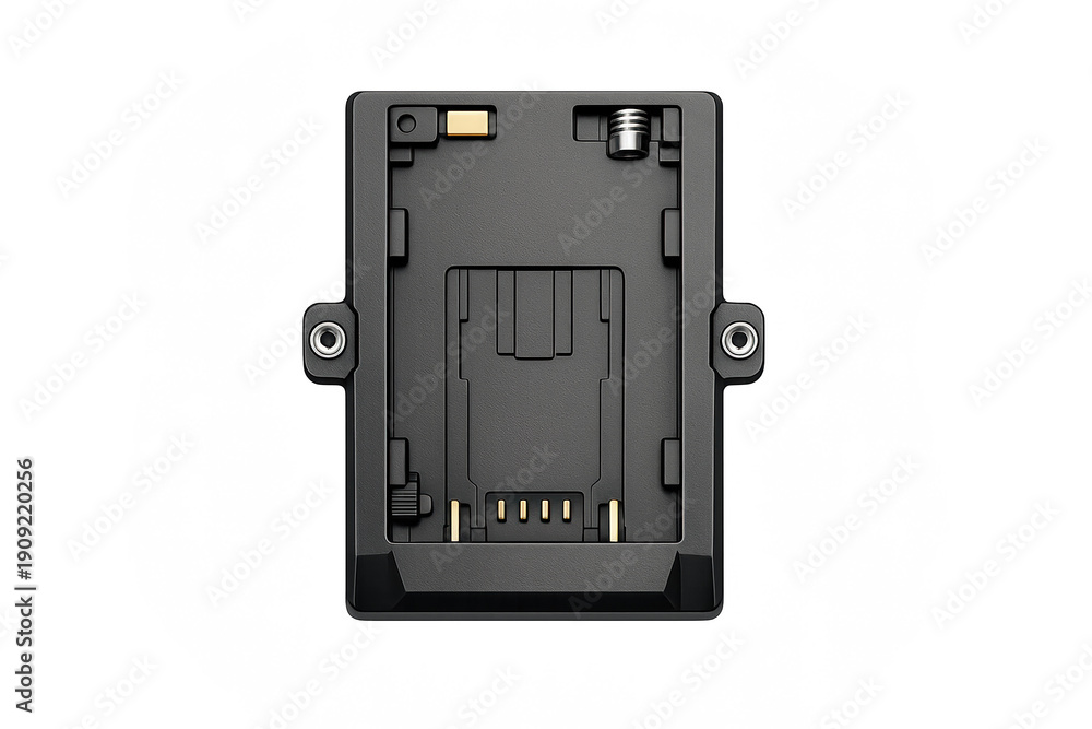 Obraz premium Detailed electronic device slot with screws and connectors in tech style design