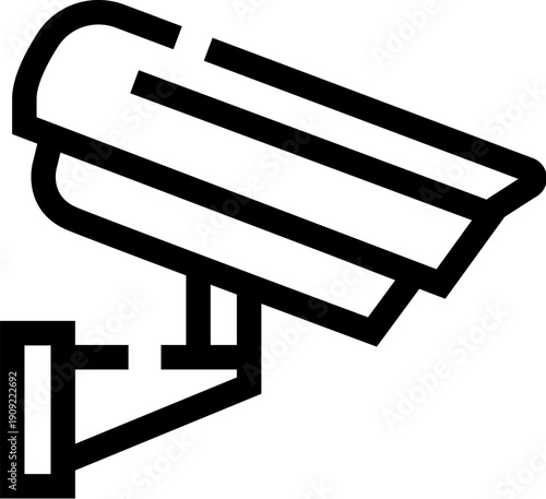 Surveillance camera icon representing modern security systems, monitoring environments and ensuring safety through advanced technology and continuous video recording
