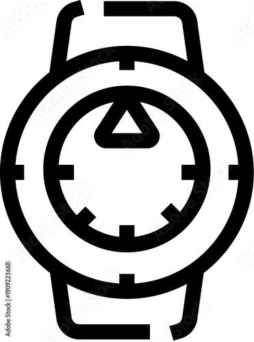 Black outline stopwatch icon presenting time measurement, deadline, or countdown, suitable for web design, application interfaces, and digital projects