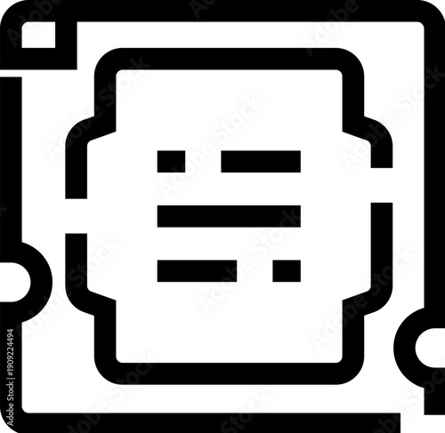 Processor chip icon illustrating modern computer hardware, circuit boards, and electronic components, symbolizing technological innovation, data processing, and digital infrastructure in it