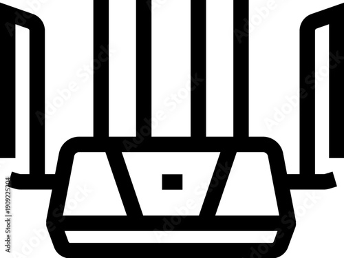 Wireless router icon illustrating modern digital technology for broadband internet access, creating a home or office network with powerful wifi connectivity for multiple devices