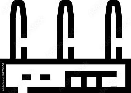 Wireless router device displaying multiple antennas, connecting to the internet, providing wi fi coverage for homes and offices, enabling modern digital communication and network access