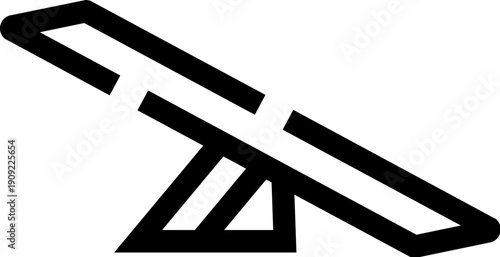 Seesaw playground equipment illustrating dynamic balance and unbalance, representing concepts of equilibrium, disparity, comparison, fairness, and weight distribution