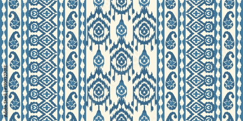 Abstract ethnic ikat background. Ethnic seamless pattern in tribal. Fabric Mexican style. Design for wallpaper, vector illustration, fabric, clothing, carpet, textile, batik, embroidery.
