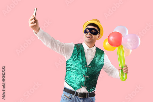 Happy young man in costume ...