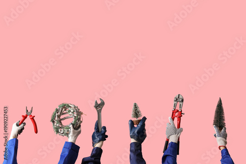Hands in uniform holding co...