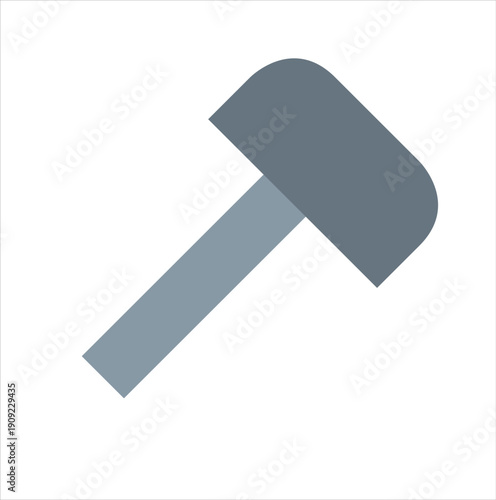 Hammer Tool Icon – Simple Flat Construction Vector