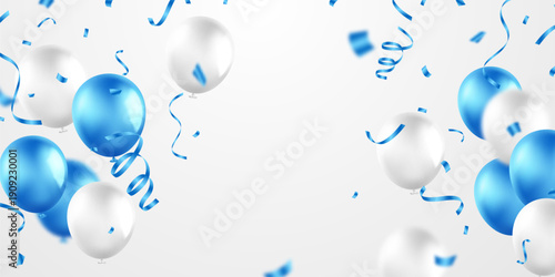 This beautiful blue 3D balloon illustration banner background template is perfect for decorating parties and various festivals.